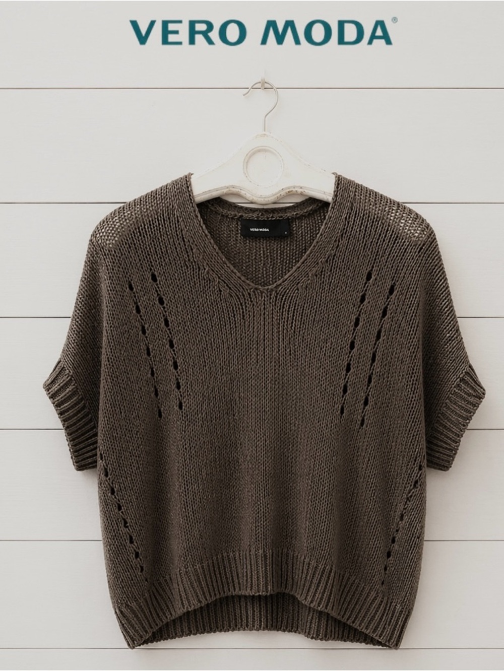 VERO MODA – Open knit short-sleeve sweater – Size M
